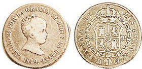 SPAIN, 2 Reales, 1849-Md CL, Nice AF.