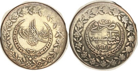 TURKEY, Ar 100 Para), 1223/25, 34 mm, KM591, VF, small part of wreath wk, moderately toned.