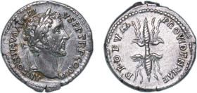 Rome Roman Empire 140 - 143 AR Denarius - Antoninus Pius (PROVIDENTIAE DEORVM) Silver Rome Mint 3.19g AU RIC III 80A_denarius OCRE ric.3.ant.80A_denar...