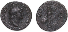 Rome Roman Empire 62 - 68 AE As - Nero (S C; Victory) Bronze Rome Mint 10.72g XF RIC I 543 OCRE ric.1(2).ner.543