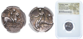 Greece (ancient) Tarentum Calabria 240 BC - 228 BC AR Didrachm Silver 6.31g NGC CH XF Strike: 5/5 Surface: 4/5 HN Italy 1033