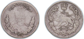 Iran Kingdom - Qajar dynasty AH 1323 (1905) 500 Dīnār - Moẓaffar od-Dīn Qājār Silver (.900) 2.21g VF KM 977