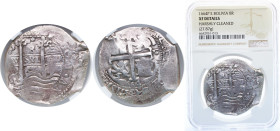 Bolivia Spanish colony 1664 P E 8 Reales - Philip IV Silver (.931) Potosi Mint 27.87g NGC XF Cleaned KM 21