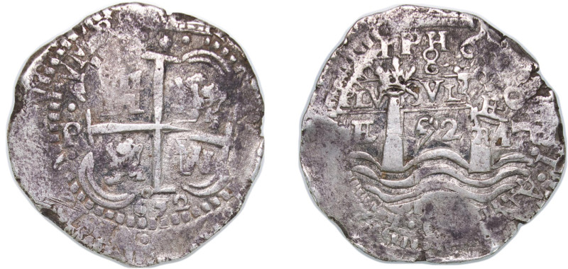 Bolivia Spanish colony 1652 P E 8 Reales - Charles II Silver (.931) Potosi Mint ...