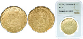 Colombia Spanish colony 1787 NR JJ 8 Escudos - Charles III Gold (.875) Bogota Mint 27.067g NGC AU 58 KM 50.1a