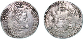 Italy Kingdom of Naples Italian states ND (1564-1571) GR VP ½ Ducato - Philip II (bare head) Silver Naples Mint 14.99g XF MIR 171