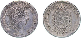 Italy Kingdom of the Two Sicilies Italian states 1818 120 Grana - Ferdinando I (1st type, large head) Silver (.833) 27.34g VF KM 281