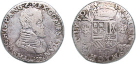 Low countries feudal County of Flanders Spanish possession 1558 1 Daalder "Philipsdaalder" - Philip II Silver (.833) Bruges Mint 33.51g VF Gelder Hoc ...