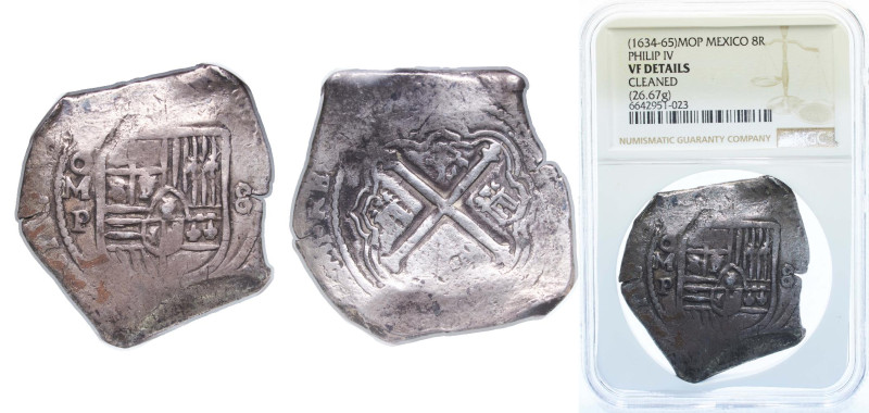 Mexico Spanish colony 1621 - 1665 Mo P 8 Reales - Philip IV Silver (.9306) Mexic...