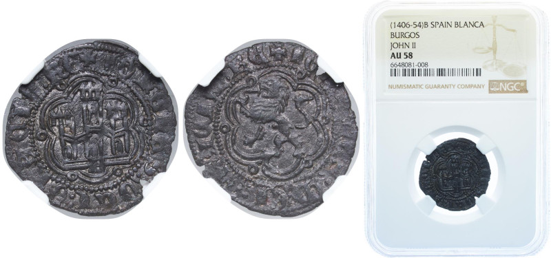 Spain Kingdom of Castile and Leon 1406 - 1429 B Blanca - John II Billon Burgos M...