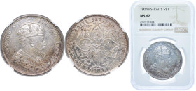 British Malaysia Straits Settlements British colony 1904 B 1 Dollar - Edward VII (Large Type) Silver (.900) Bombay Mint (20364664) 26.95g NGC MS 62 KM...