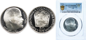 Czechoslovakia Socialist Republic 1970 50 Korun (Vladimir Iljitsch Uljanow) Silver (.700) (6200) 13g PCGS PR 68 KM 70