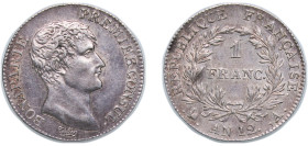 France First Republic AN 12 (1802) A 1 Franc - Napoleon Bonaparte Silver (.900) Paris Mint (1310638) 5.03g AU F 200 Gad 442 KM 649