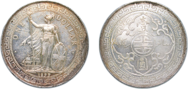 Great Britain United Kingdom 1899 B 1 Dollar (British Trade Dollar) Silver (.900...