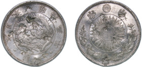 Japan Empire M3 (1870) 年三治明 1 Yen - Meiji Silver (.900) (3685049) 26.84g AU Y 5 JNDA 01-9