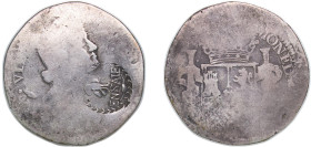 Mexico Federal Republic 1810 - 1822 8 Reales (ENSAIE - Insurgent countermarked 8 Reales Fernando VII Zacatecas) Silver 26.02g VF KM 260