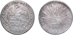 Mexico Federal Republic 1880 Ho JA 8 Reales Silver (.903) Hermosillo Mint 26.66g AU KM 377