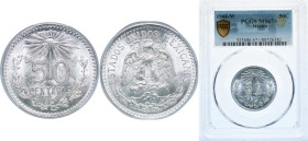 Mexico United Mexican States 1944 M 50 Centavos Silver (.720) Mexico City Mint (55806000) 8.33g PCGS MS 67+ KM 447