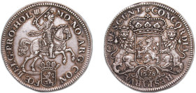 Netherlands Dutch Republic Province of Holland 1678 2 Ducaton "Silver Rider" (With engraved dedication in the margin: ADRIAEN VAN WAGENINGHE A°1678 ~ ...