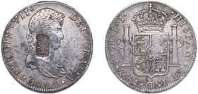 Portugal Kingdom 1834 870 Réis - Maria II (Countermark "Crowned Shield" over 8 Reales, Spain and América) Silver (.903) 26.91g XF KM 440.15 Gomes# M2 ...