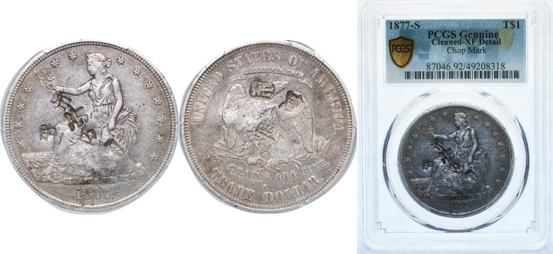 United States Federal republic 1877 S 1 Dollar "Trade Dollar" Silver (.900) San ...