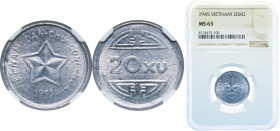 Vietnam North Vietnam Democratic Republic 1945 20 Xu (Rebel Communist State) Aluminium 2g NGC MS 63 KM 1 Schön 53