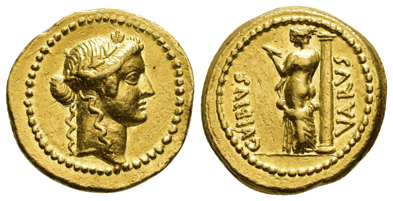 PERIODO DE JULIO CÉSAR A AUGUSTO. AUGUSTO. C. VIBIUS VARUS. Roma. Áureo (42 a.C....