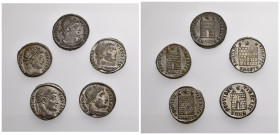 IMPERIO ROMANO. Constantino. Lote de 5 follis. EBC.