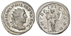 IMPERIO ROMANO. FILIPO I. Roma. Antoniniano (246). A/ Busto radiado, drapeado y acorazado a der.; IMP M IVL PHILIPPVS AVG. R/ Felicitas a izq. con cad...
