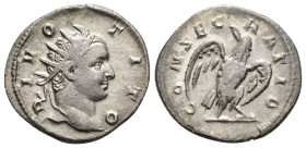 IMPERIO ROMANO. TRAJANO DECIO. (Divo Tito). Mediolanum. Antoniniano (250-251). A/ Cabeza de Tito radiada a der.; DIVO TITO. R/ Águila con alas abierta...