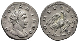 IMPERIO ROMANO. TRAJANO DECIO. (Divo Trajano). Mediolanum. Antoniniano (250-251). A/ Cabeza de Trajano radiada a der.; DIVO TRAIANO. R/ Águila con ala...