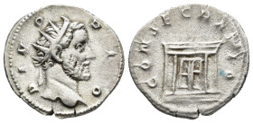 IMPERIO ROMANO. TRAJANO DECIO. (Divo Pío). Mediolanum. Antoniniano (250-251). A/ Cabeza de Antonio Pío radiada a der.; DIVO PIO. R/ Altar; CONSECRATIO...