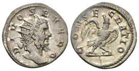 IMPERIO ROMANO. TRAJANO DECIO. (Divo Severo). Mediolanum. Antoniniano (250-251). A/ Cabeza de Septimio Severo radiada a der.; DIVO SEVERO. R/ Águila c...
