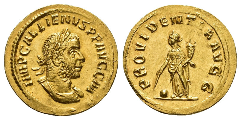 IMPERIO ROMANO. GALIENO. Roma. Áureo (259). A/ Busto laureado y acorazado a der....