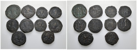 IMPERIO BIZANTINO. Lote de 10 follis. BC+/MBC.