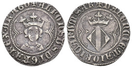CORONA DE ARAGÓN. ALFONSO V EL MAGNÁNIMO. Real. Valencia. AR 3,11 g. 23,5 mm. III-864. Cospel ligeramente abierto. MBC.