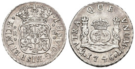 FELIPE V. 2 reales. 1746. México. M. AR 6,66 g. 26,3 mm. VI-697; AC-836. EBC-/MBC+.