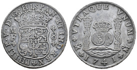 FELIPE V. 8 reales. 1741. México. MF. AR 26,8 g. 38,9 mm. VI-1149; AC-1458. Pequeñas marcas. Pátina gris. MBC. 

Lote no sujeto a tasas de exportaci...