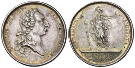 CARLOS III. Medalla de Proclamación. 1759. Madrid. Grabador: PRIETO. AE 28,85 g. 37,1 mm. Herrera-25. Golpecito en canto. EBC-. Escasa.