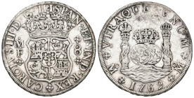 CARLOS III. 8 reales. 1769. México. MF. AR 26,82 g. 39,3 mm. VI-927; AC-1095. Finas rayas en rev. MBC. 

Lote no sujeto a tasas de exportación.