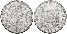 CARLOS III. 8 reales. 1771. México. FM. AR 26,62 g. 39,9 mm. VI-930; AC-1103. Leves oxidaciones marinas. MBC+. 

Lote no sujeto a tasas de exportaci...