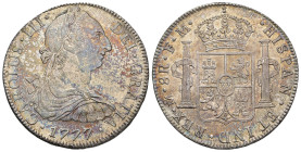 CARLOS III. 8 reales. 1777. México. FM. AR 26,99 g. 38,6 mm. VI-938; AC-1112. Pátina de monetario. EBC/EBC+. 

Lote no sujeto a tasas de exportación...