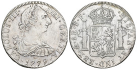 CARLOS III. 8 reales. 1779. México. FF. AR 26,89 g. 38,6 mm. VI-942; AC-1118. MBC+. 

Lote no sujeto a tasas de exportación.