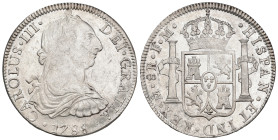CARLOS III. 8 reales. 1788. México. FM. AR 26,93 g. 38,6 mm. VI-953; AC-1132. Ligeras rayas de ajuste. EBC-. 

Lote no sujeto a tasas de exportación...