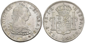 CARLOS III. 8 reales. 1773. Potosí. JR. AR 27,07 g. 40,3 mm. VI-979; AC-1169. Pequeñas marcas. EBC-. 

Lote no sujeto a tasas de exportación.