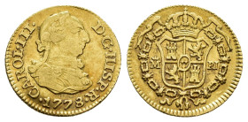 CARLOS III. 1/2 escudo. 1778. Madrid. PJ. AU 1,74 g. 14 mm. VI-1059; AC-1267. MBC/MBC+.