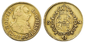 CARLOS III. 1/2 escudo. 1788. Madrid. M. AU 1,83 g. 13,7 mm. VI-1068; AC-1286. MBC.