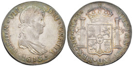 FERNANDO VII. 8 reales. 1813. Nueva Guatemala. M. AR 26,9 g. 39 mm. VI-1025; AC-1226. Ligera pátina. R.B.O. MBC+/EBC-. 

Lote no sujeto a tasas de e...