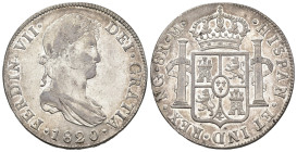 FERNANDO VII. 8 reales. 1820. Nueva Guatemala. M. AR 27,02 g. 38 mm. VI-1032; AC-1235. Pequeñas marcas. R.B.O. MBC+/EBC. 

Lote no sujeto a tasas de...