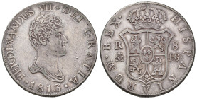 FERNANDO VII. 8 reales. 1813. Madrid. IG. AR 27,2 g. 38,5 mm. VI-1062; AC-1265. Pequeñas marcas. MBC/MBC+. Muy escasa.

Lote no sujeto a tasas de ex...